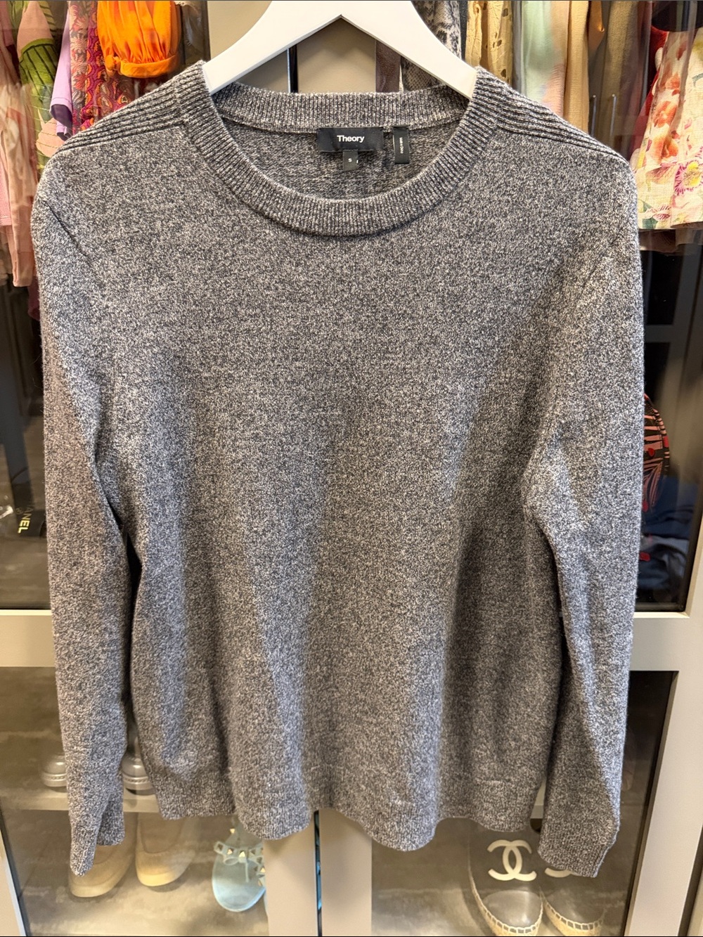 Theory Gray Heather Crewneck Sweater
